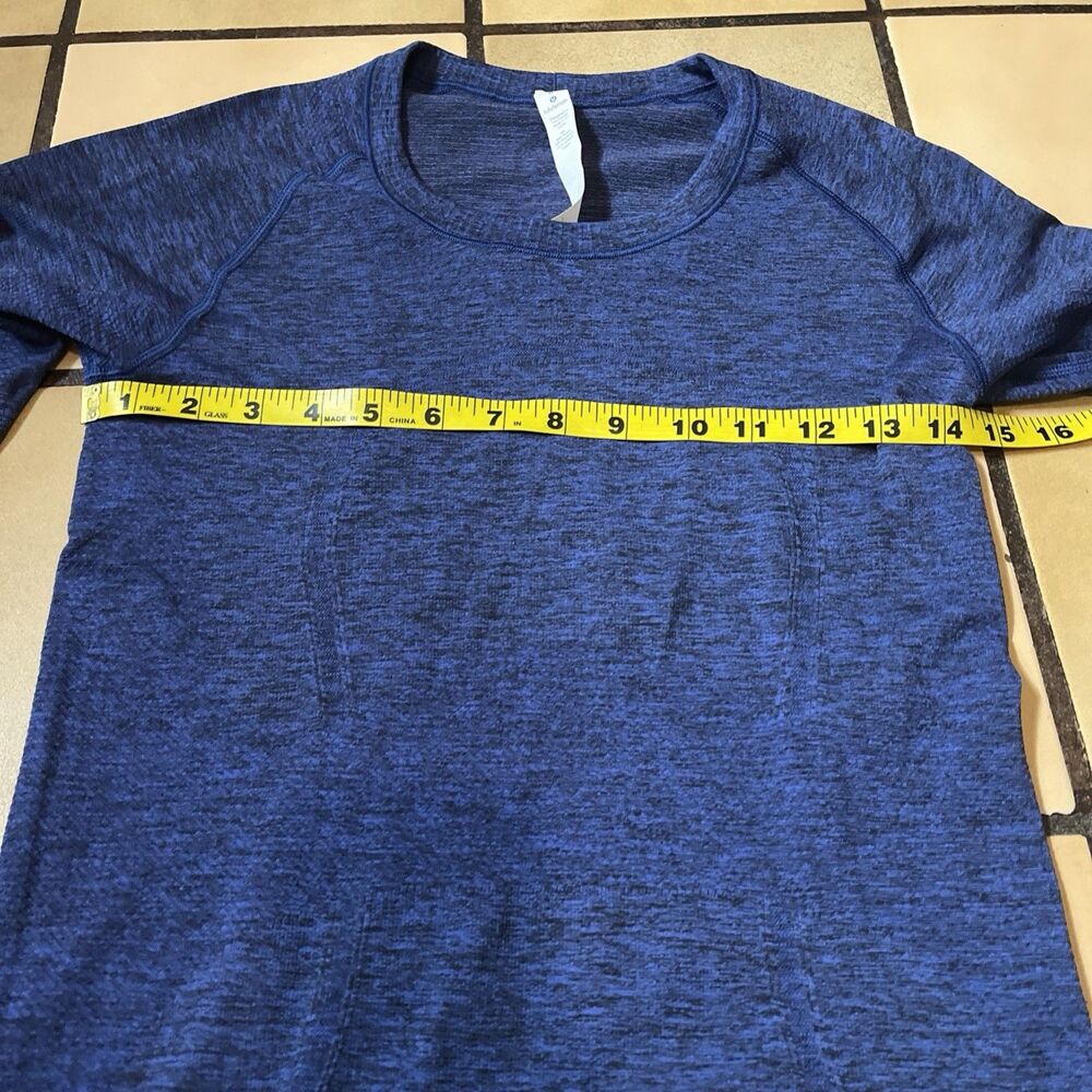 Lululemon Swiftly Tech Long Sleeve Crew Sz 6 Blue Running Fitness Yoga Workout - Picture 6 of 9
